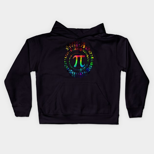 Funny Pi Day Shirt Spiral Pi Math Tee for Pi Day 3.14 Kids Hoodie by aeroloversclothing